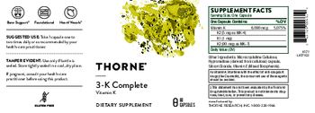 Thorne 3-K Complete - supplement