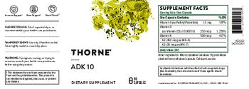Thorne ADK 10 - supplement
