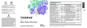Thorne Basic Detox Nutrients - supplement