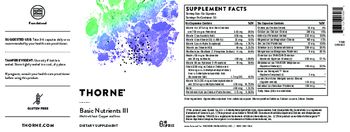 Thorne Basic Nutrients III - supplement