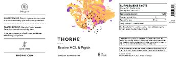 Thorne Betaine HCL & Pepsin - supplement