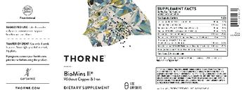 Thorne BioMins II without Copper & Iron - supplement