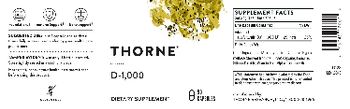 Thorne D-1,000 - supplement
