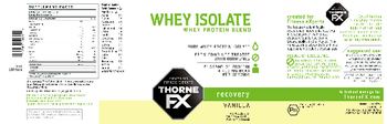 Thorne FX Whey Isolate Vanilla - supplement