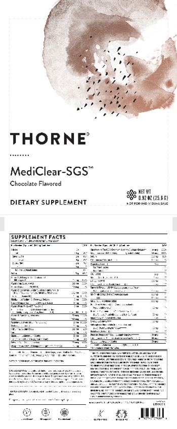 Thorne MediClear-SGS Chocolate Flavored - supplement