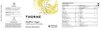 Thorne MediPro Vegan Vanilla Flavored - supplement