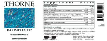 Thorne Research B-Complex #12 - supplement