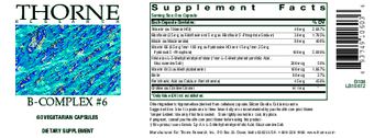 Thorne Research B-Complex #6 - supplement