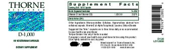 Thorne Research D-1,000 - supplement