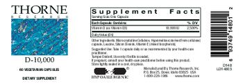 Thorne Research D-10,000 - supplement