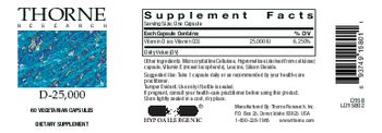Thorne Research D-25,000 - supplement