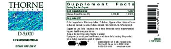 Thorne Research D-5,000 - supplement