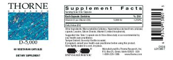 Thorne Research D-5,000 - supplement