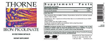 Thorne Research Iron Picolinate - supplement