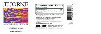 Thorne Research Magnesium Citrate - supplement