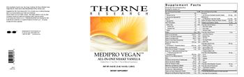 Thorne Research MediPro Vegan All-In-One Shake Vanilla - supplement