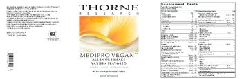 Thorne Research MediPro Vegan All-In-One Shake Vanilla Flavored - supplement