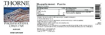 Thorne Research Phosphatidyl Choline - supplement
