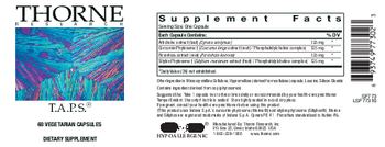 Thorne Research T.A.P.S. - supplement
