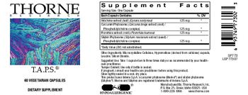 Thorne Research T.A.P.S. - supplement