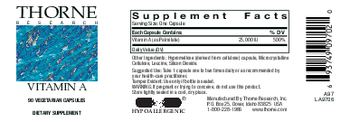 Thorne Research Vitamin A - supplement
