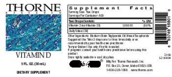 Thorne Research Vitamin D - supplement