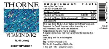 Thorne Research Vitamin D/K2 - supplement