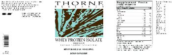 Thorne Research Whey Protein Isolate Chocolate - supplement