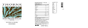 Thorne Research Whey Protein Isolate Chocolate - supplement