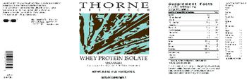 Thorne Research Whey Protein Isolate Chocolate - supplement