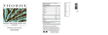 Thorne Research Whey Protein Isolate Chocolate - supplement