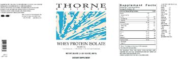 Thorne Research Whey Protein Isolate Vanilla - supplement