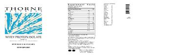 Thorne Research Whey Protein Isolate Vanilla - supplement