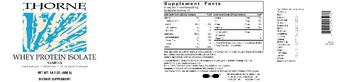 Thorne Research Whey Protein Isolate Vanilla - supplement