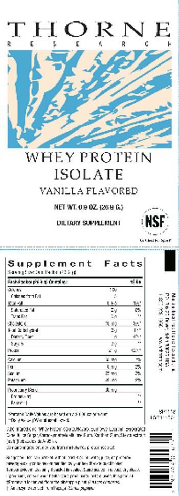 Thorne Research Whey Protein Isolate Vanilla Flavored - supplement