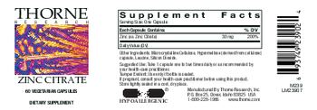 Thorne Research Zinc Citrate - supplement