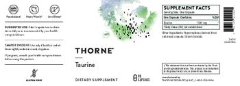 Thorne Taurine - supplement