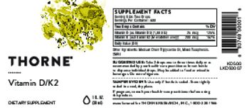 Thorne Vitamin D/K2 - supplement