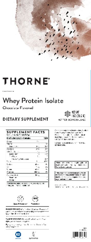 Thorne Whey Protein Isolate Chocolate Flavored - supplement