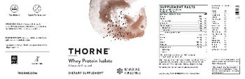 Thorne Whey Protein Isolate Chocolate Flavored - supplement