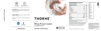 Thorne Whey Protein Isolate Chocolate Flavored - supplement