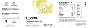 Thorne Whey Protein Isolate Vanilla Flavored - supplement