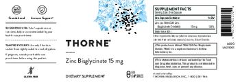 Thorne Zinc Bisglycinate 15 mg - supplement