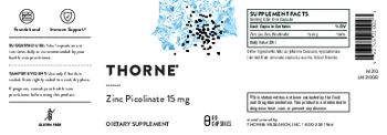 Thorne Zinc Picolinate 15 mg - supplement