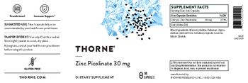 Thorne Zinc Picolinate 30 mg - supplement