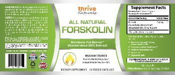Thrive Naturals All Natural Forskolin - supplement
