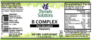 Thymely Solutions B Complex Raspberry - supplement