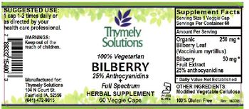 Thymely Solutions Bilberry - herbal supplement