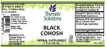 Thymely Solutions Black Cohosh - herbal supplement