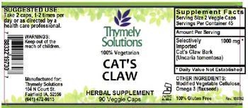 Thymely Solutions Cat's Claw - herbal supplement